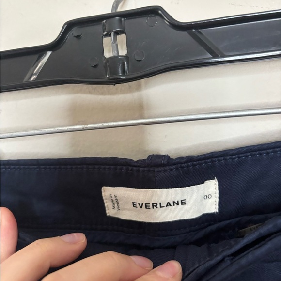 Everlane navy blue wide leg organic cotton pants high rise size 00 new - Picture 3 of 5